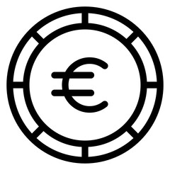 
Coins currency stack, solid icon of euro 
