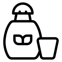 
Wine drink bottle with glass, alcoholic beverage solid icon
