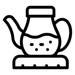 
Modern filled icon of glass tea kettle 
