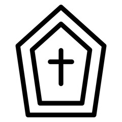 
Scary cross tombstone, christian gravestone in modern solid style
