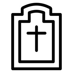 
Scary cross tombstone, christian gravestone in modern solid style
