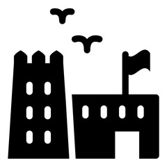 
Famous qatar landmark, the glyph icon
