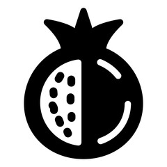 
A calcium filled fruit, pomegranate solid icon
