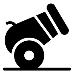 
An icon of cannon in filled style 
