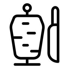 
Meat stand with knife, solid icon
