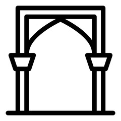 
A mosque door icon, entrance to mosque
