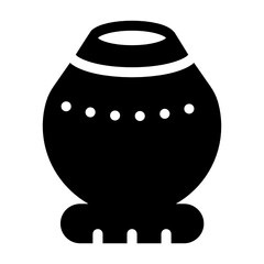 
Indian jar icon, traditional butter pot glyph vector 
