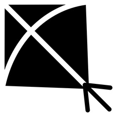 
Outdoor recreation activity, solid style icon of kite 
