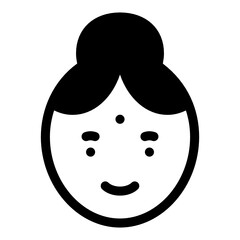 
Icon of indian woman, filled vector 
