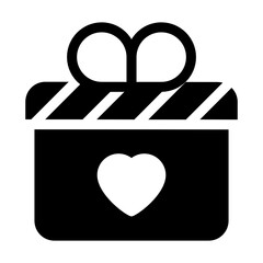 
A gift wrapped with ribbon, filled icon 
