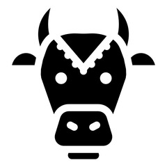 
Holy cow head icon, filled vector 

