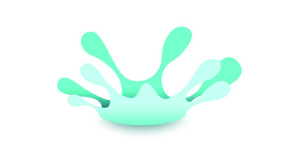 Abstract Paper Cut Ilustration Water Splash Drops Color Blue Background Vector Design Style