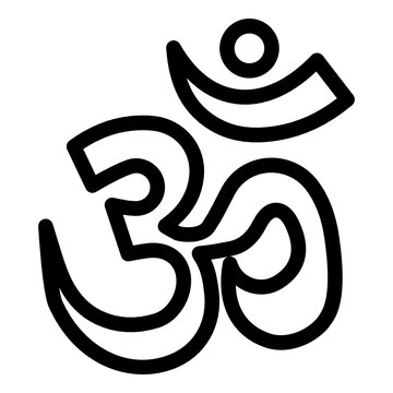 
Icon of indian ohm symbol, filled icon 
