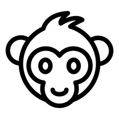 
Icon of monkey face in editable style 
