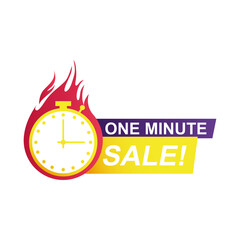 Fototapeta na wymiar one minute sale countdown badge