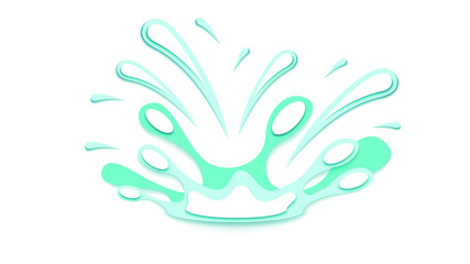Abstract Paper Cut Ilustration Water Splash Drops Color Blue Background Vector Design Style