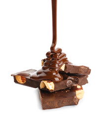 Sweet chocolate on white background