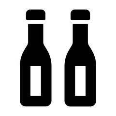 
Wine bottles, russian vodka alcoholic beverage solid icon
