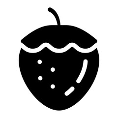
Solid icon of strawberry, healthy diet 
