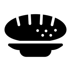 
Editable solid icon of baguette, french loaf  
