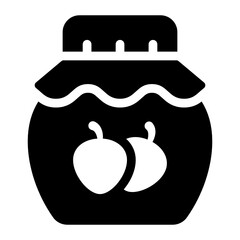 
Decorative russian honey jar icon in solid design 
