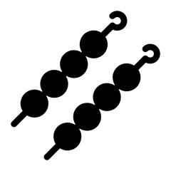 
Skewer, barbecue food icon, glyph vector design.
