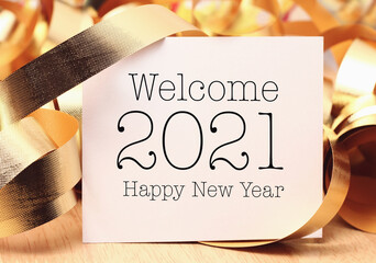 Welcome new year 2021 with decoration.