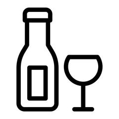 
Wine bottles, russian vodka alcoholic beverage solid icon
