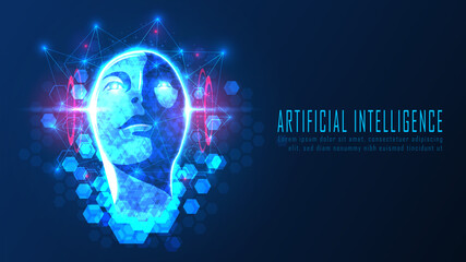 Futuristic Ai head concept suitable for future technology artwork 