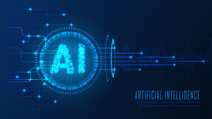 Ai analysis data in futuristic concept suitable for future technology artwork, Responsive web banner