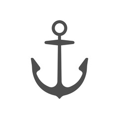 Anchor vector single icon, separate isolated sign. Retro sea ship nautical equipment. Navy travel vintage equipment