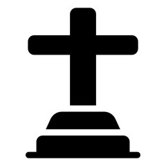 
Scary cross tombstone, christian gravestone in modern solid style
