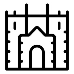 
Filipino historic building, basilica cathedral icon in solid design 
