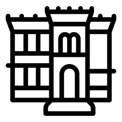 
Filipino cityscape building, gramercy residences icon in solid design 
