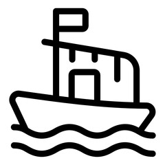 
Modern filled icon of filipino boat 
