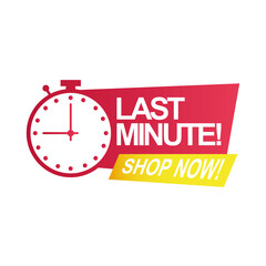 Fototapeta na wymiar last minute sale countdown badge with chronometer