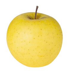 Yellow ripe apple isolated on a white background.
