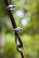 The knot of steel wire rope sling and cable with safety locking U-Bolt.