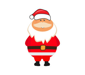 Santa Claus cartoon Christmas illustration on white background