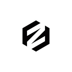 f z fz zf initial logo design vector graphic idea creative