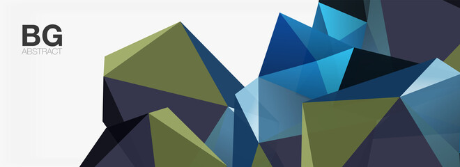 3d mosaic abstract backgrounds, low poly shape geometric design