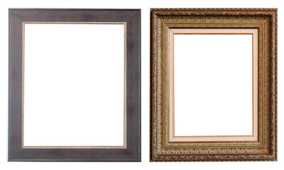 Frames picture baguettes isolated on white background set.