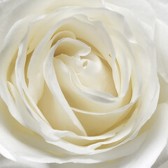 White rose petals background for wedding or Valentine day. Top down view.
