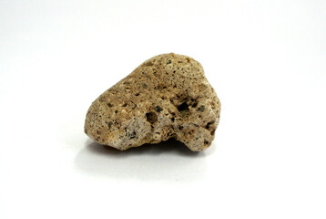 Pumice rock isolated on white background.