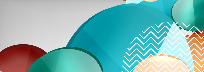 Abstract glossy round shapes vector background. Vector futuristic illustration for covers, banners, flyers and posters and other