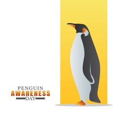 Penguin Awareness Day Vector Illustration. Suitable for greeting card poster and banner