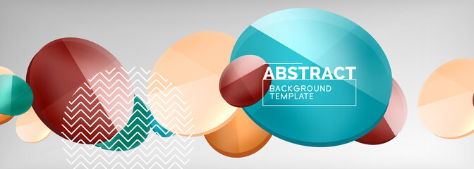 Abstract glossy round shapes vector background. Vector futuristic illustration for covers, banners, flyers and posters and other