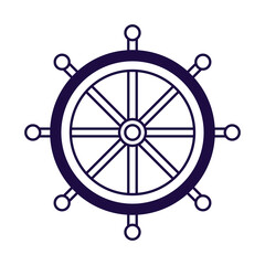 rudder ship line style icon