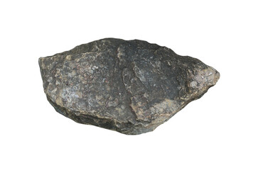 Big stone for garden decoration isolated on a white background. limestone rock.