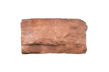 Orange Sandstone slab isolated on white background.